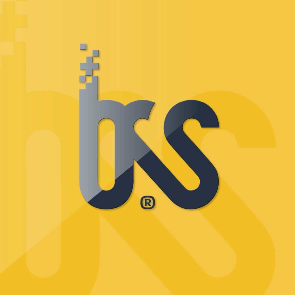 Modernes Logo Design für eine Anwaltskanzlei aus Stade mit Typografie und Farbkonzept in Gelb und Grau