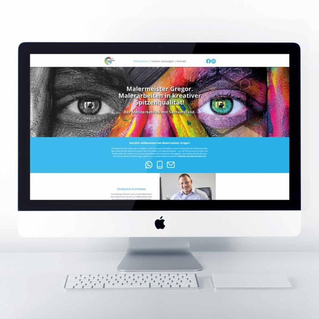Website Design für Malerbetrieb Gregor – kreative Handwerker Website